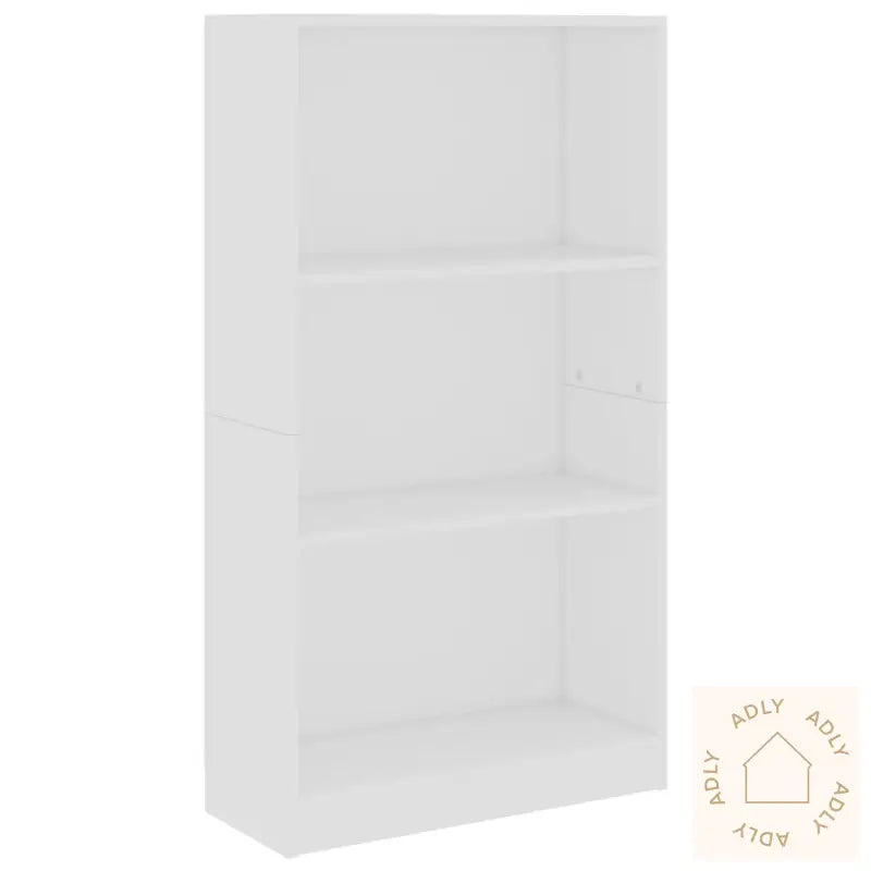Bokhylle 3 Nivåer Hvit 60X24X109 Cm Konstruert Tre
