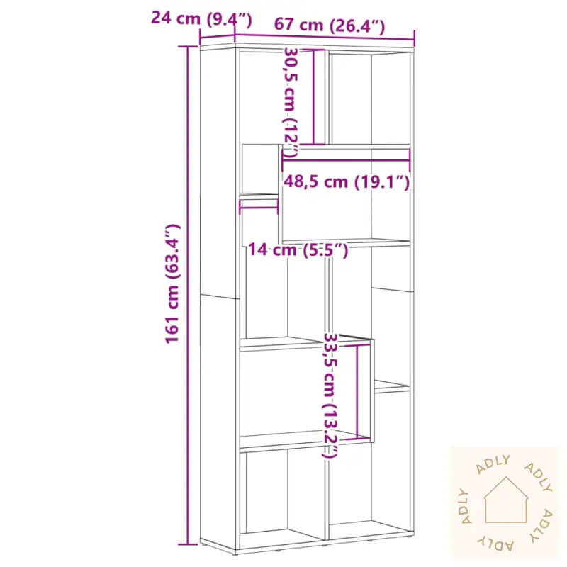 Bokhylle Gammelt Tre 67X24X161 Cm Konstruert Tre