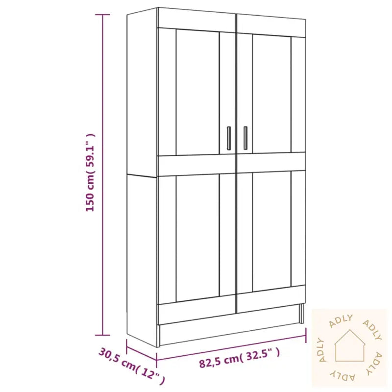 Bokhylle Røkt Eik 82,5X30,5X150 Cm Konstruert Tre