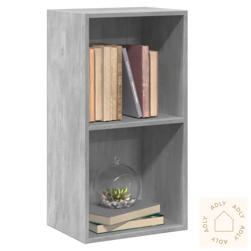Bokhylle 2 Nivåer Betonggrå 40X30X76,5 Cm Konstruert Tre