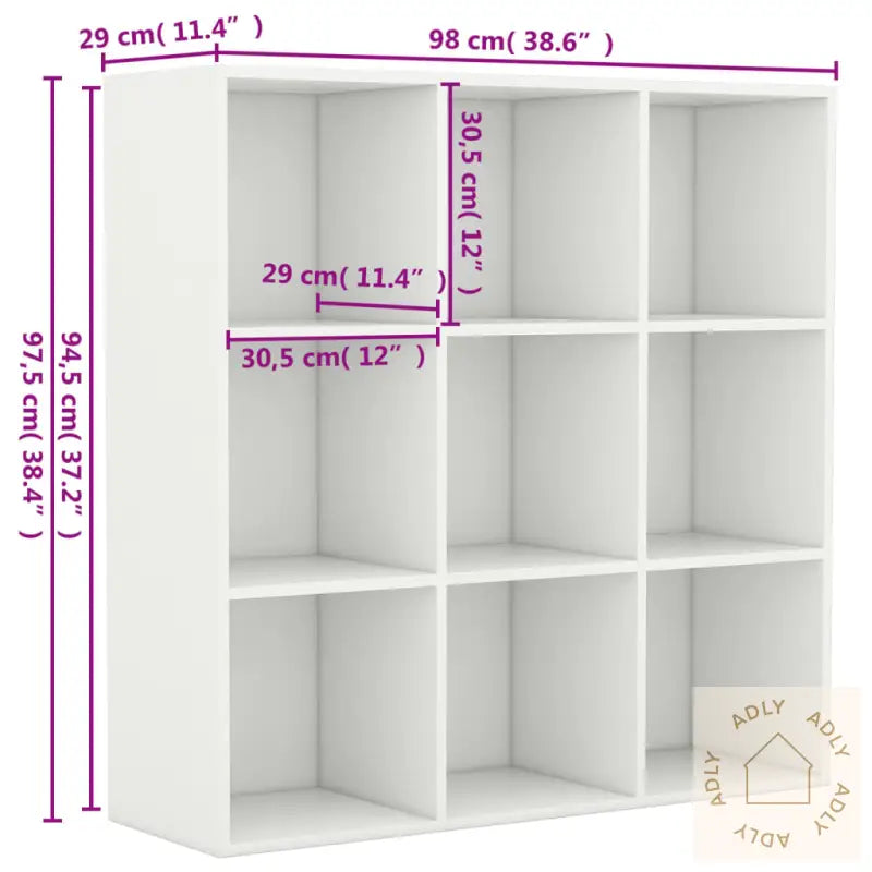 Bokhylle Hvit 98X29X97,5 Cm Konstruert Tre