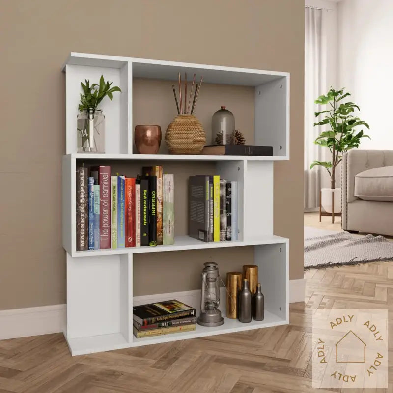Bokhylle/Romdeler Hvit 80X24X96 Cm Konstruert Tre