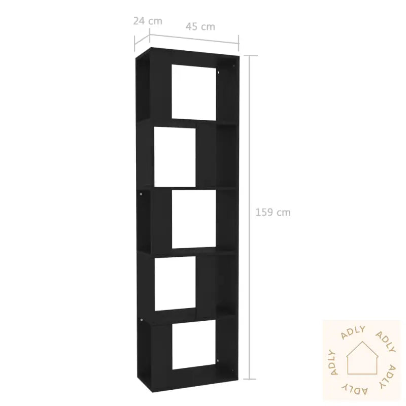 Bokhylle/Romdeler Svart 45X24X159 Cm Konstruert Tre