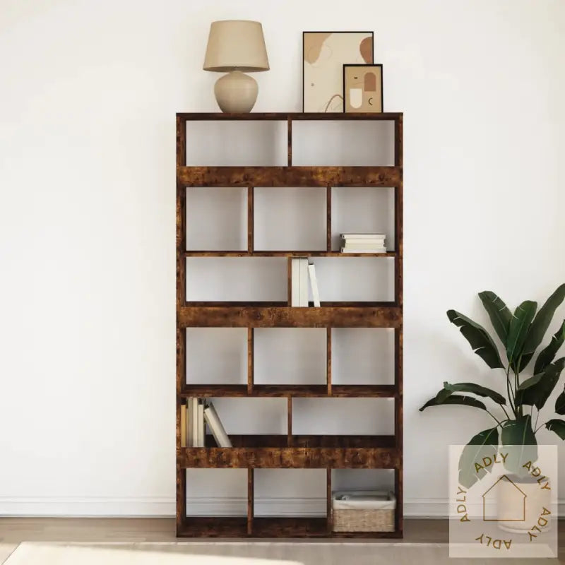 Bokhylle Røkt Eik 100X33X187,5 Cm Konstruert Tre