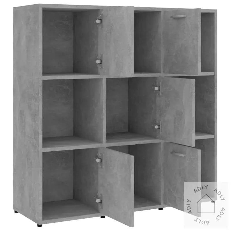 Bokhylle Betonggrå 90X30X90 Cm Konstruert Tre