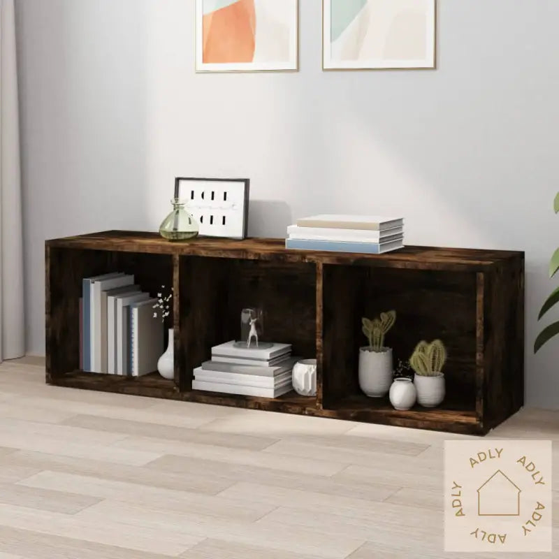 Bokhylle/Tv-Benk Røkt Eik 36X30X114 Cm Konstruert Tre