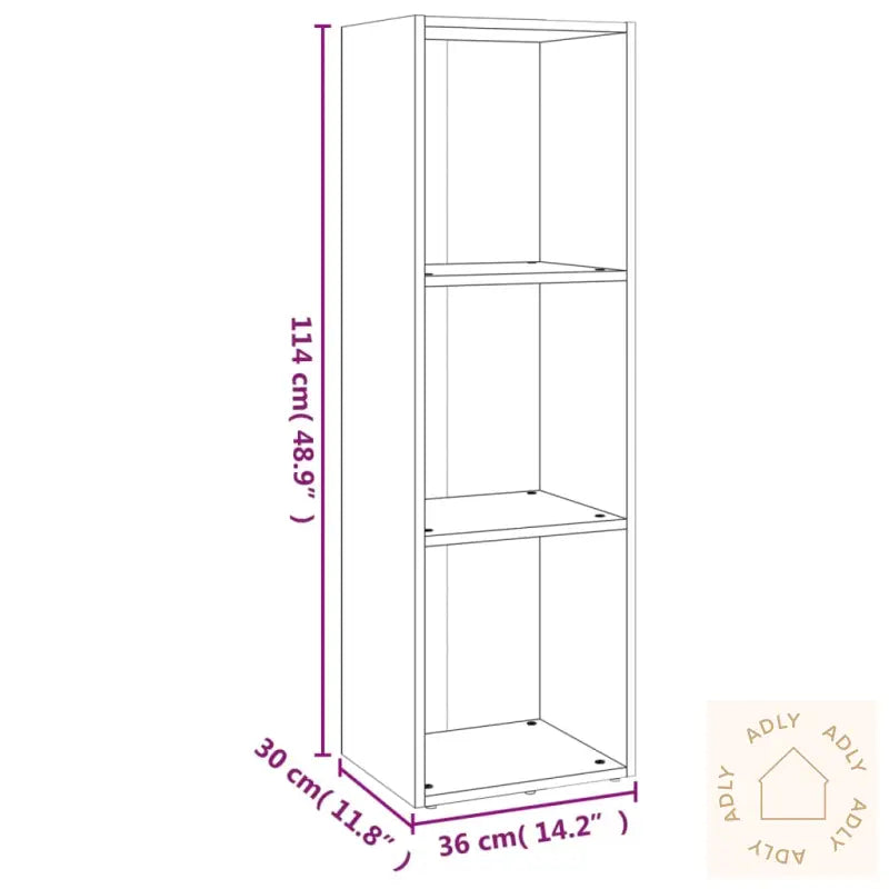 Bokhylle/Tv-Benk Røkt Eik 36X30X114 Cm Konstruert Tre