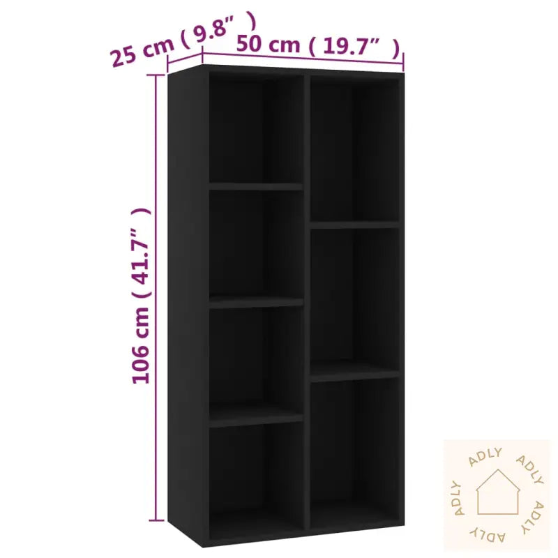 Bokhylle Svart 50X25X106 Cm Konstruert Tre