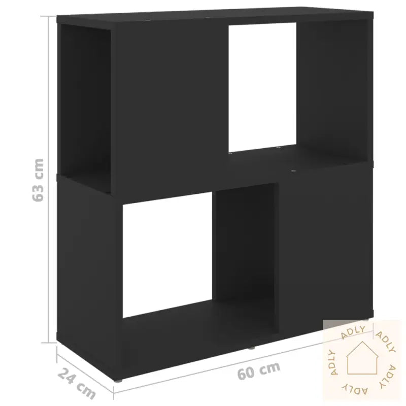 Bokhylle Svart 60X24X63 Cm Konstruert Tre