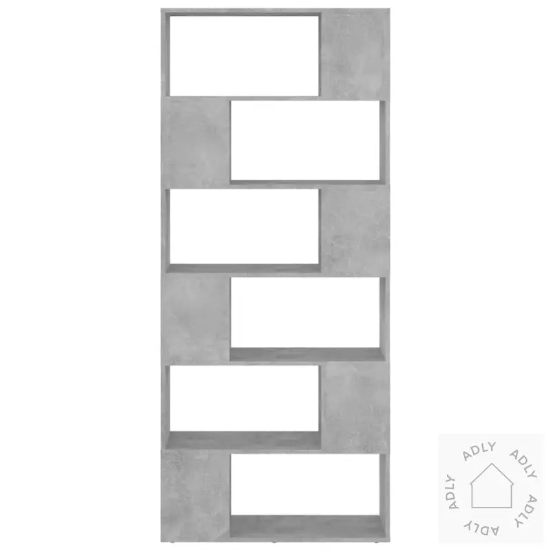 Bokhylle/Romdeler Betonggrå 80X24X186 Cm Konstruert Tre