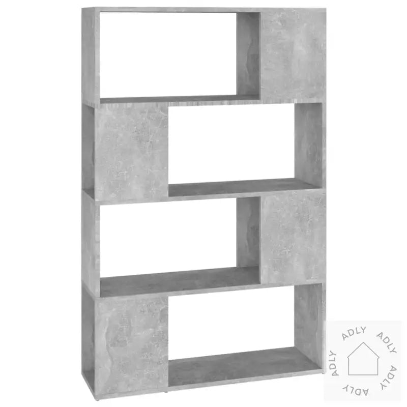 Bokhylle/Romdeler Betonggrå 80X24X124,5 Cm Konstruert Tre