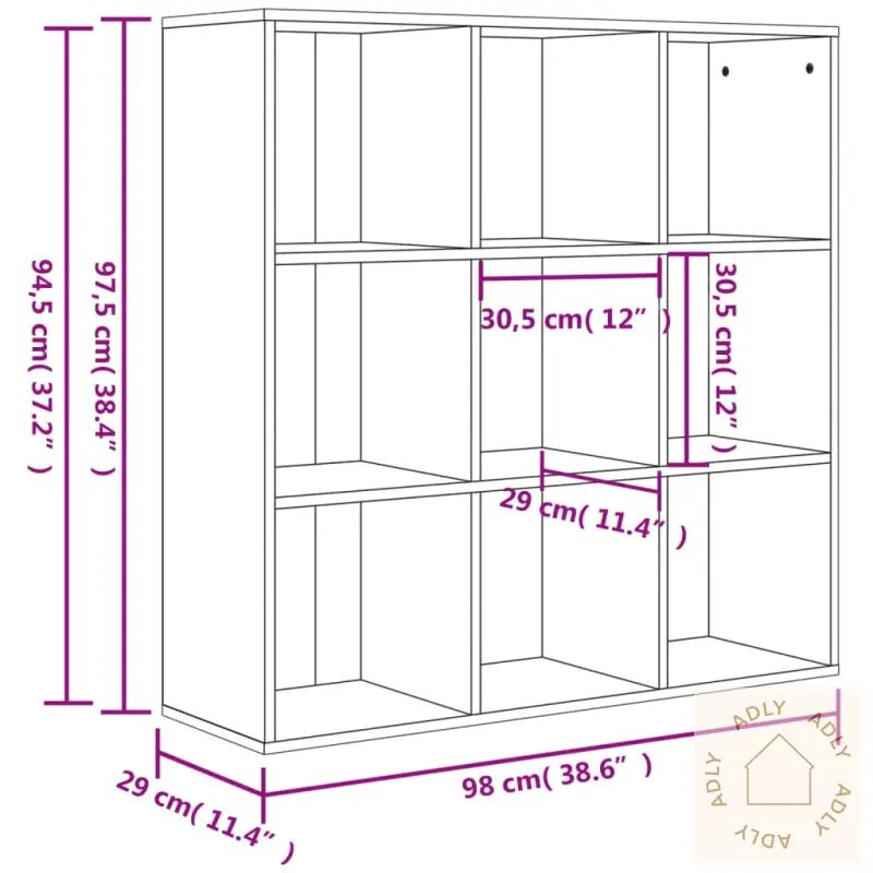 Bokhylle Betonggrå 98X29X97,5 Cm Konstruert Tre