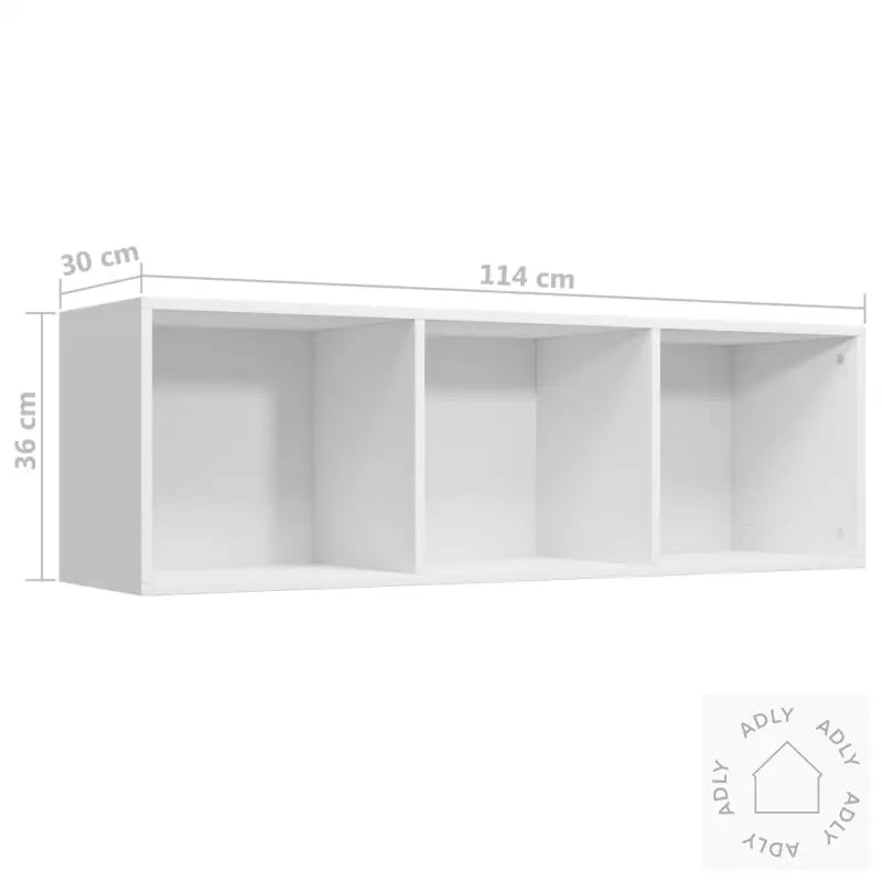 Bokhylle/Tv-Benk Hvit 36X30X114 Cm Konstruert Tre