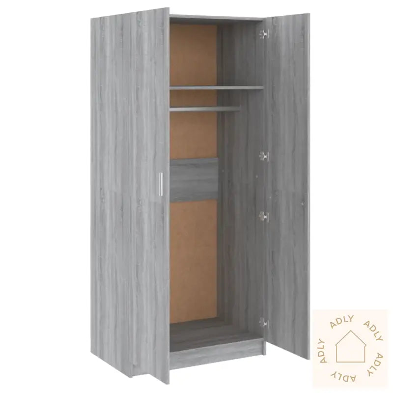 Garderobe Grå Sonoma 80X52X180 Cm Konstruert Tre