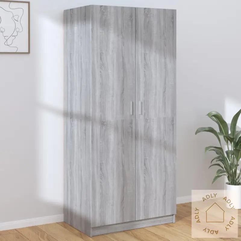 Garderobe Grå Sonoma 80X52X180 Cm Konstruert Tre