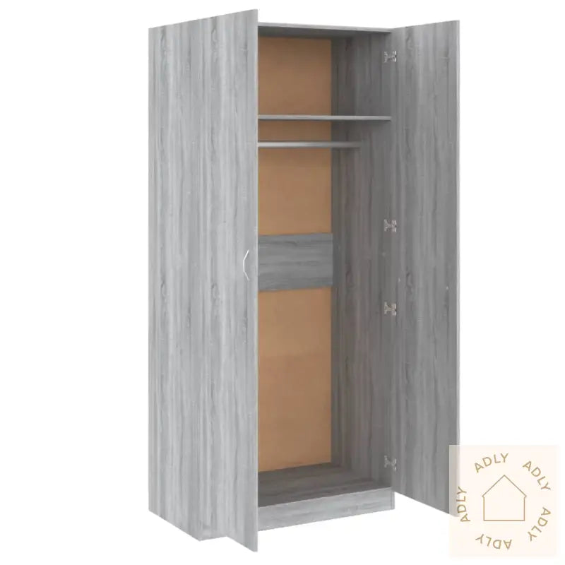 Garderobe Grå Sonoma 90X52X200 Cm Konstruert Tre