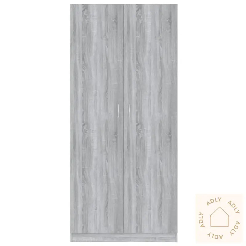 Garderobe Grå Sonoma 90X52X200 Cm Konstruert Tre