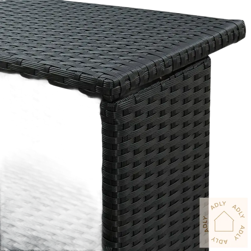 Black woven oppbevaringsenhet i elegant hagemøbler barsett for hage og terrasse