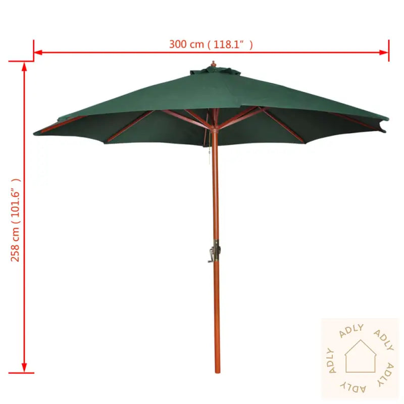 Parasoll Grønn 258 Cm
