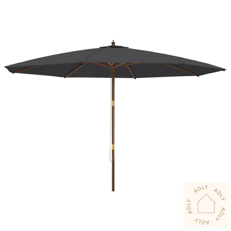 Hageparasoll Med Trestang Svart 400X273 Cm