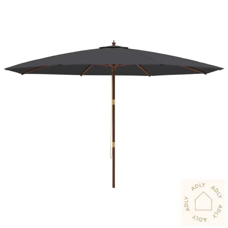 Hageparasoll Med Trestang Svart 400X273 Cm