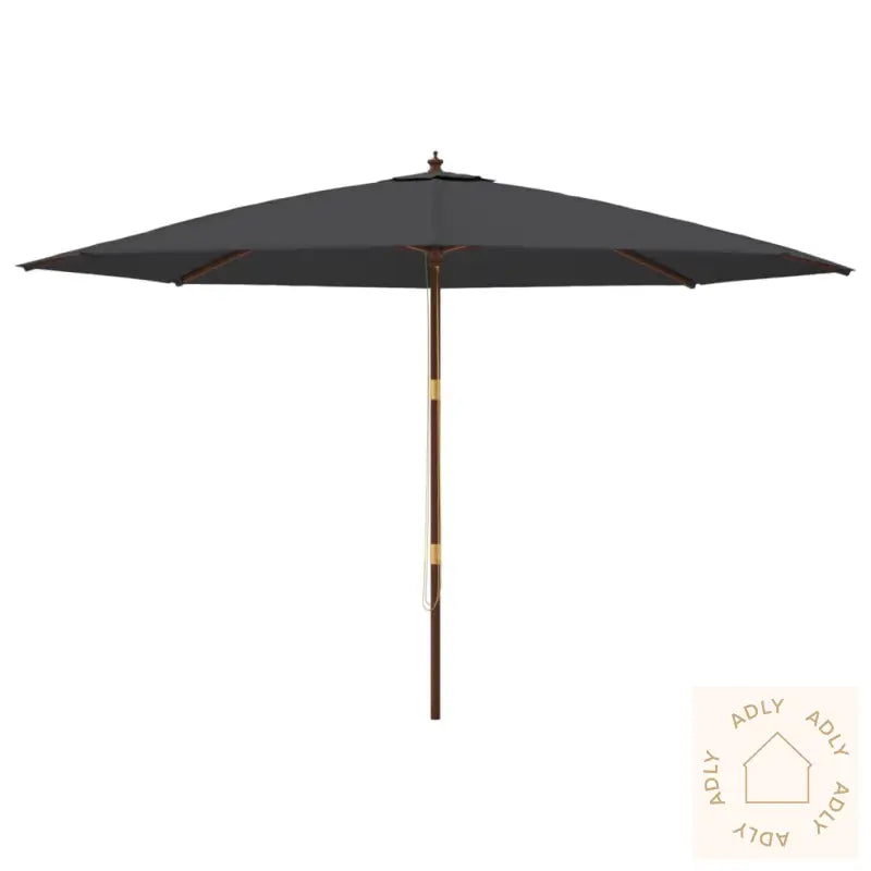 Hageparasoll Med Trestang Svart 400X273 Cm