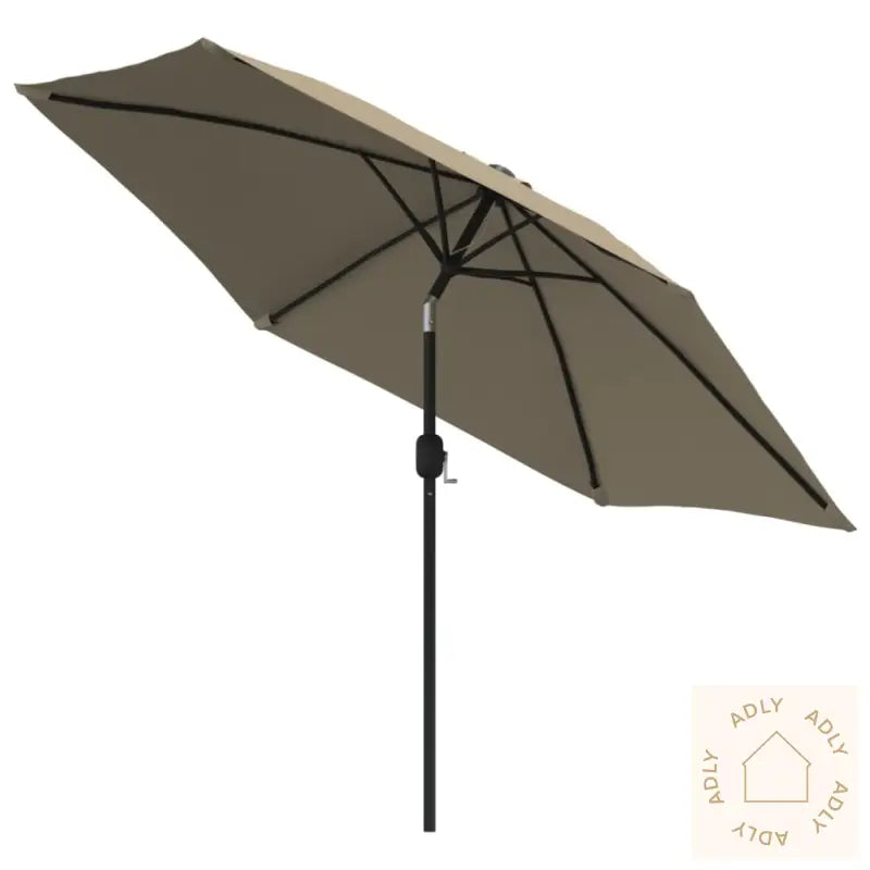 Parasoll Med Metallstang 300 Cm Gråbrun