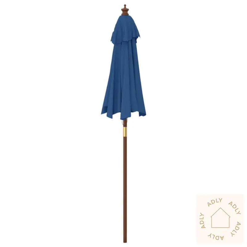 Hageparasoll Med Trestang Asurblå 196X231 Cm