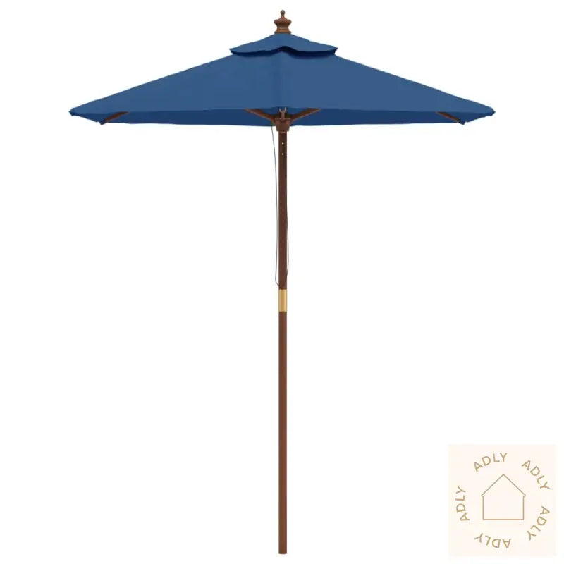 Hageparasoll Med Trestang Asurblå 196X231 Cm
