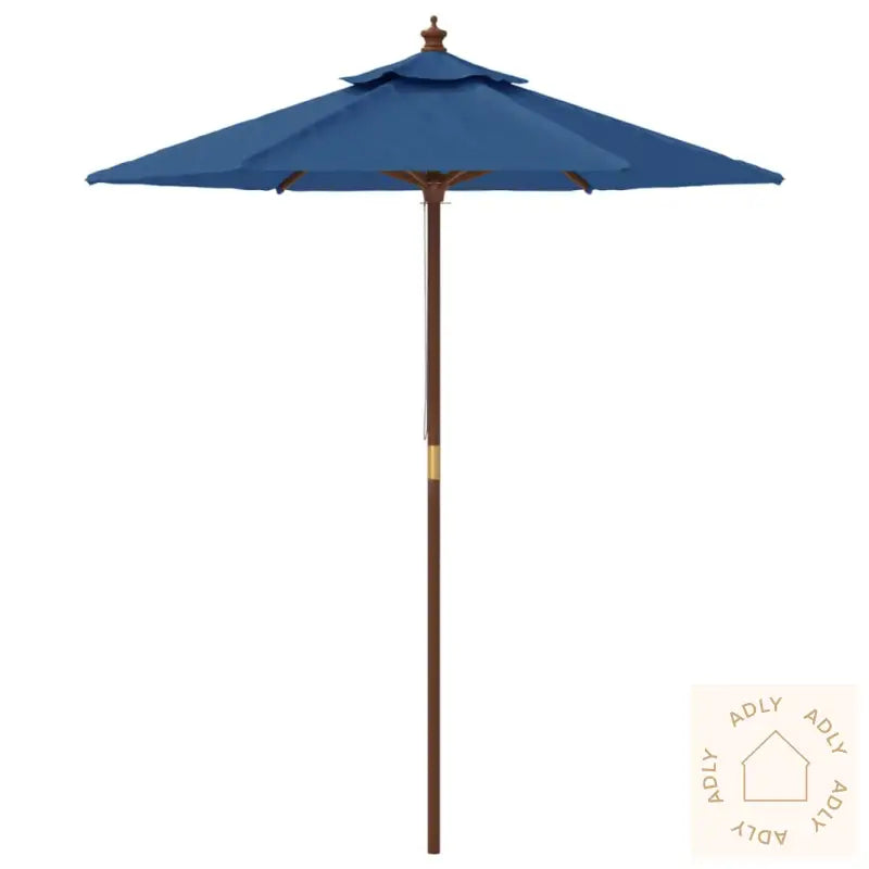 Hageparasoll Med Trestang Asurblå 196X231 Cm