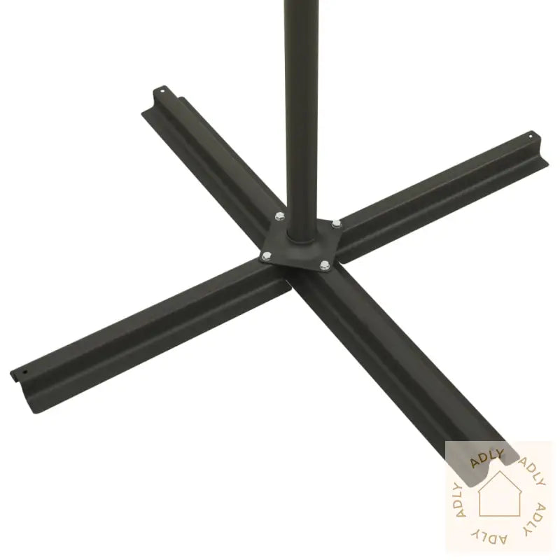 Hengende Hageparasoll Med Stang Og Led-Lys Svart 300 Cm