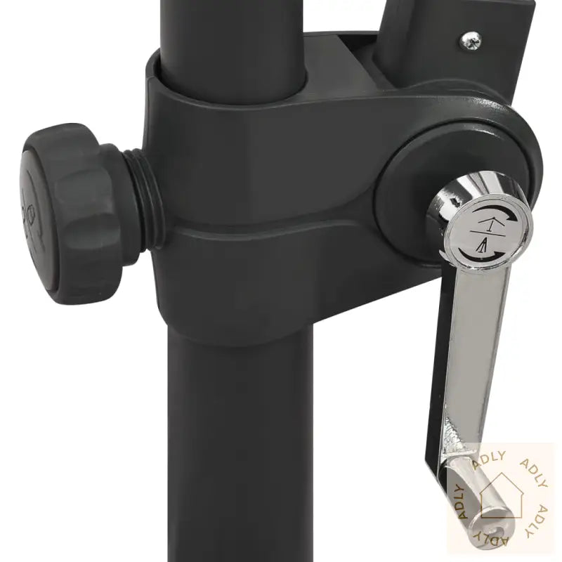 Hengende Hageparasoll Med Stang Og Led-Lys Svart 300 Cm