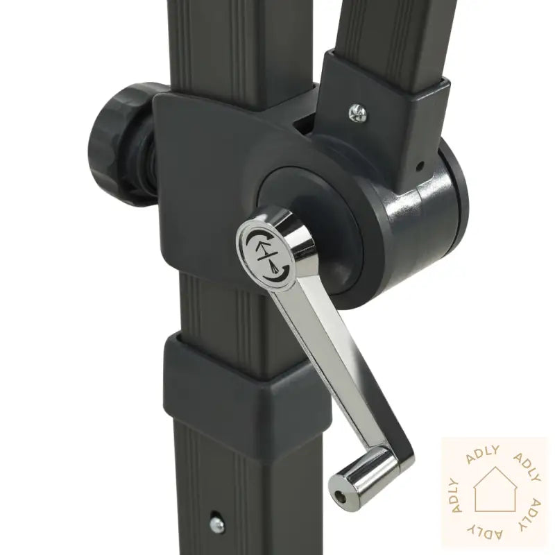 Hengende Hageparasoll Med Stang Og Led-Lys Gråbrun 300 Cm