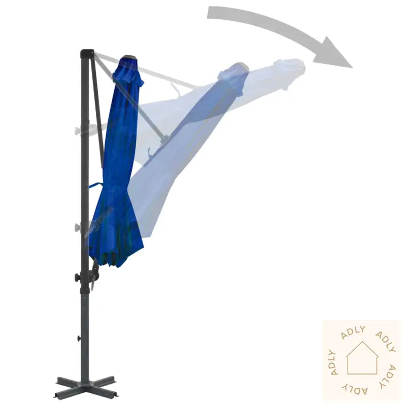 Hengende Hageparasoll Med Aluminiumsstang Asurblå 300 Cm
