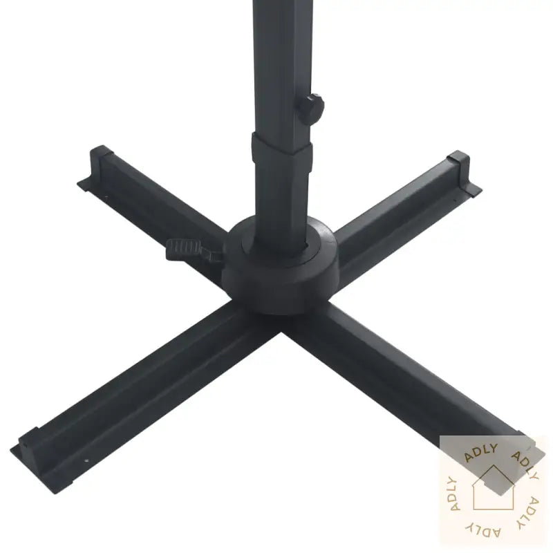 Hengeparasoll Med Led-Lys Og Aluminiumsstang 400X300 Cm Svart