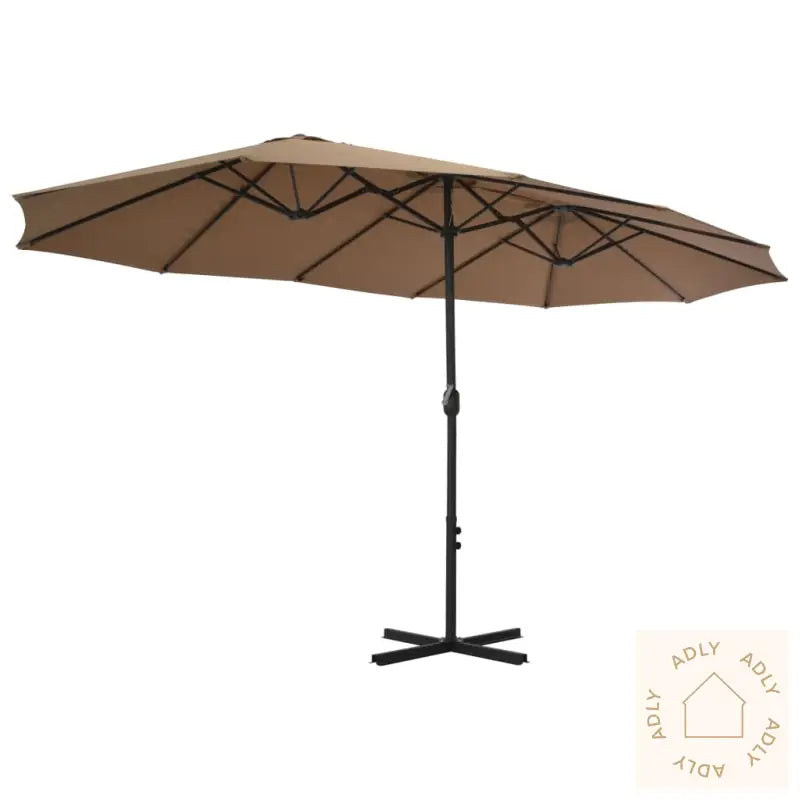 Parasol Med Aluminiumsstang 460X270 Cm Gråbrun
