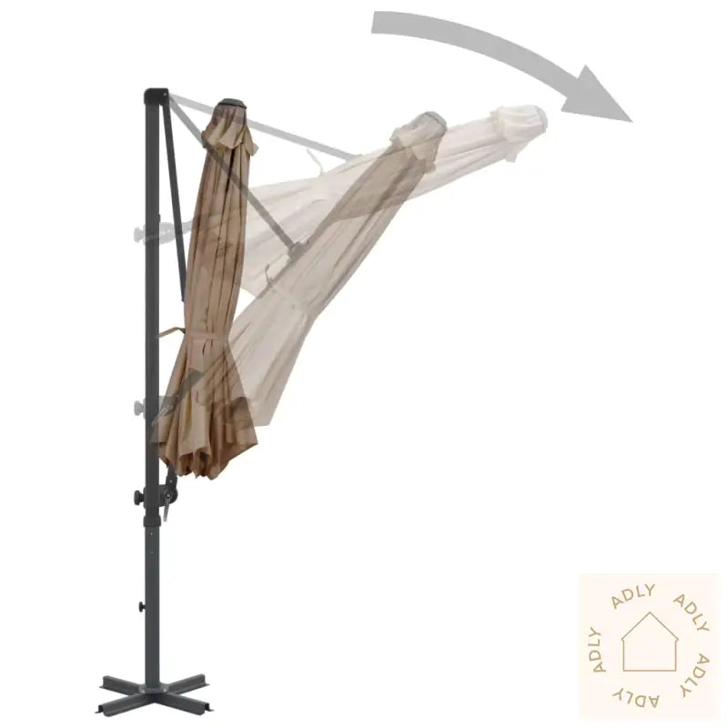 Hengende Hageparasoll Med Aluminiumsstang Gråbrun 300 Cm