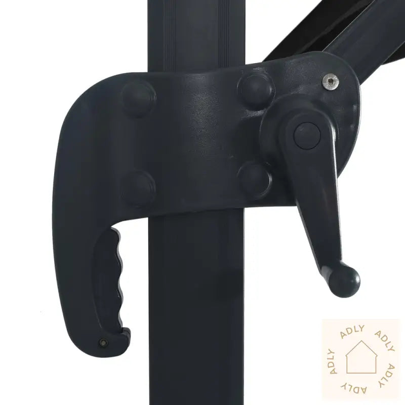 Hengeparasoll Med Led-Lys Og Aluminiumsstang 400X300 Cm Svart