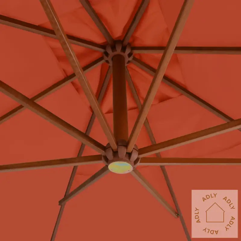 Hengende Hageparasoll Med Trestang 400X300 Cm Terrakotta