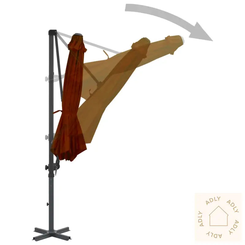 Hengende Hageparasoll Med Aluminiumsstang Terrakotta 300 Cm