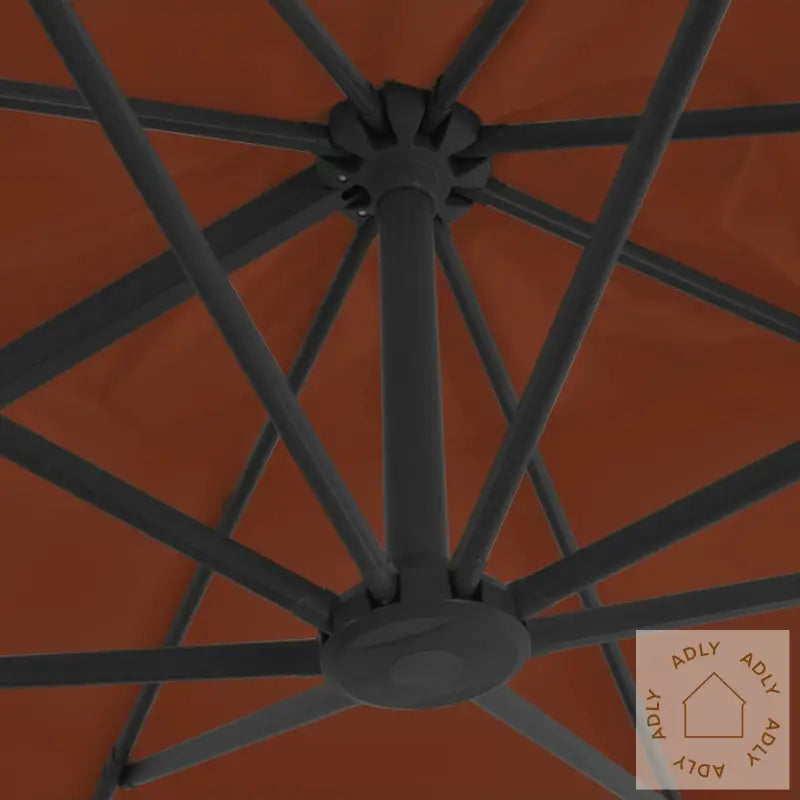 Hengende Hageparasoll Med Aluminiumsstang Terrakotta 400X300 Cm
