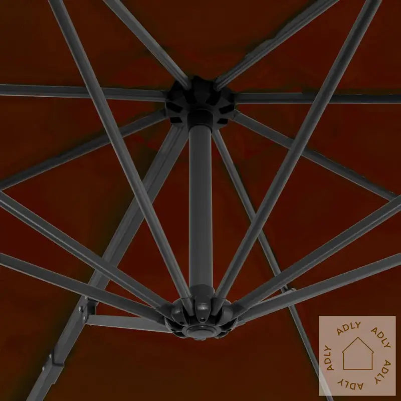 Hengende Hageparasoll Med Aluminiumsstang Terrakotta 300 Cm