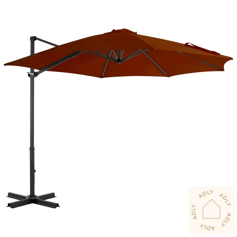 Hengende Hageparasoll Med Aluminiumsstang Terrakotta 300 Cm