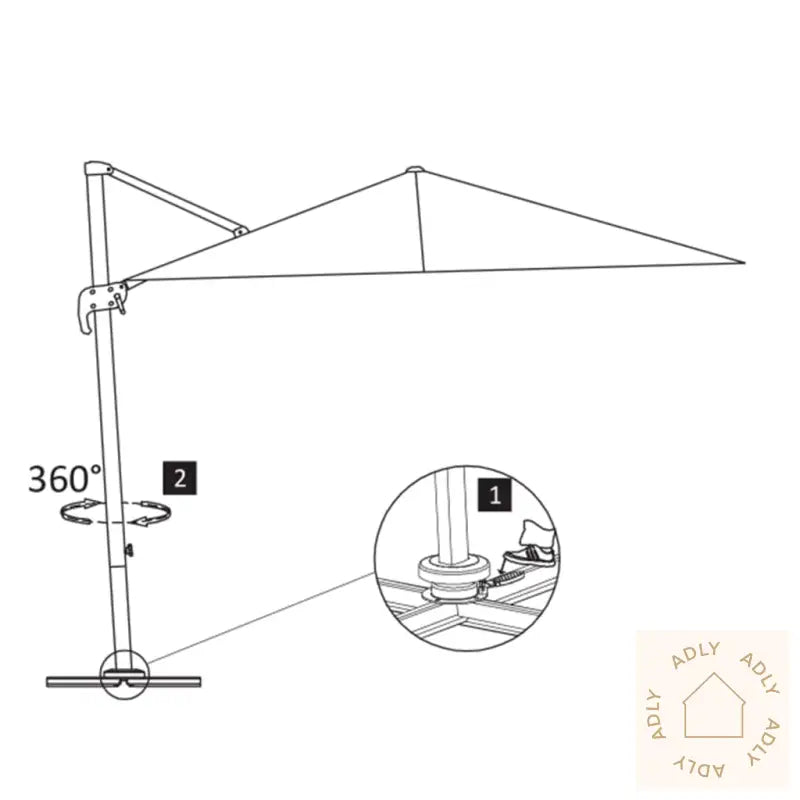 Hengende Hageparasoll Med Aluminiumsstang 300X300 Cm Antrasitt