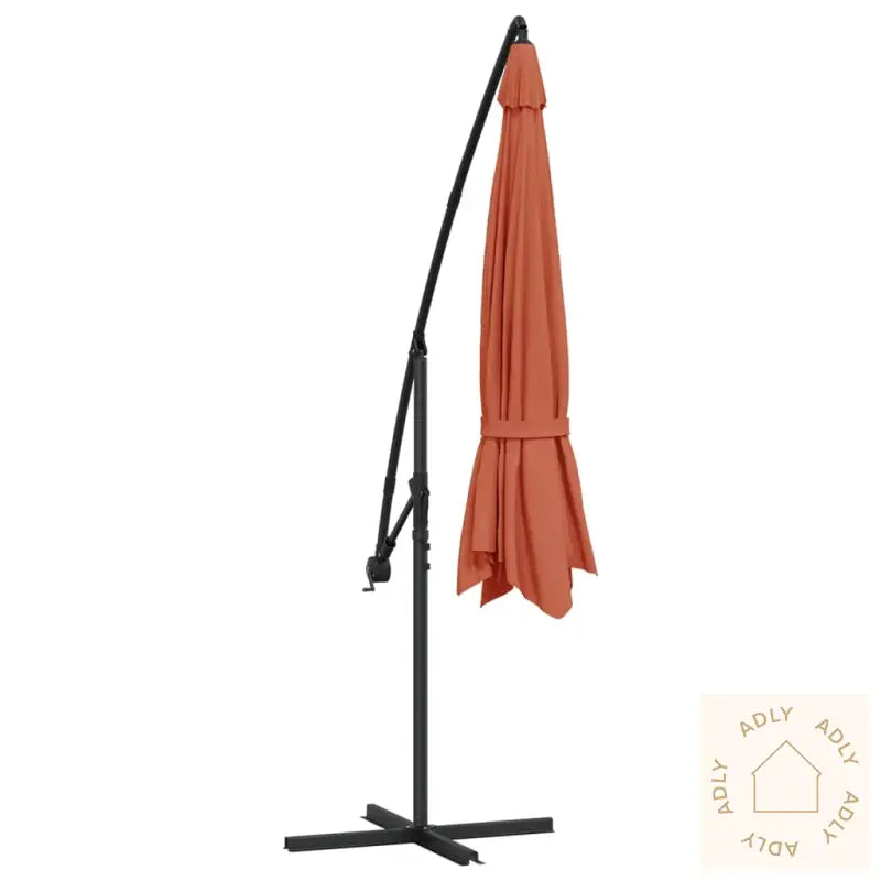 Hengende Hageparasoll Med Aluminiumsstang 350 Cm Terrakotta