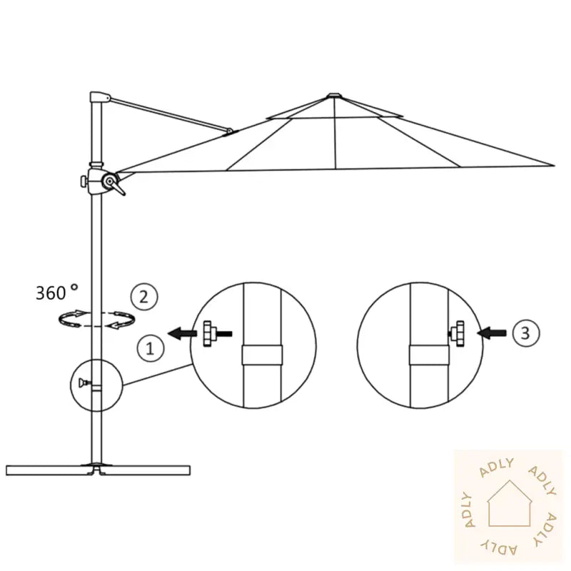 Hengende Hageparasoll Med Stålstang Asurblå 300 Cm