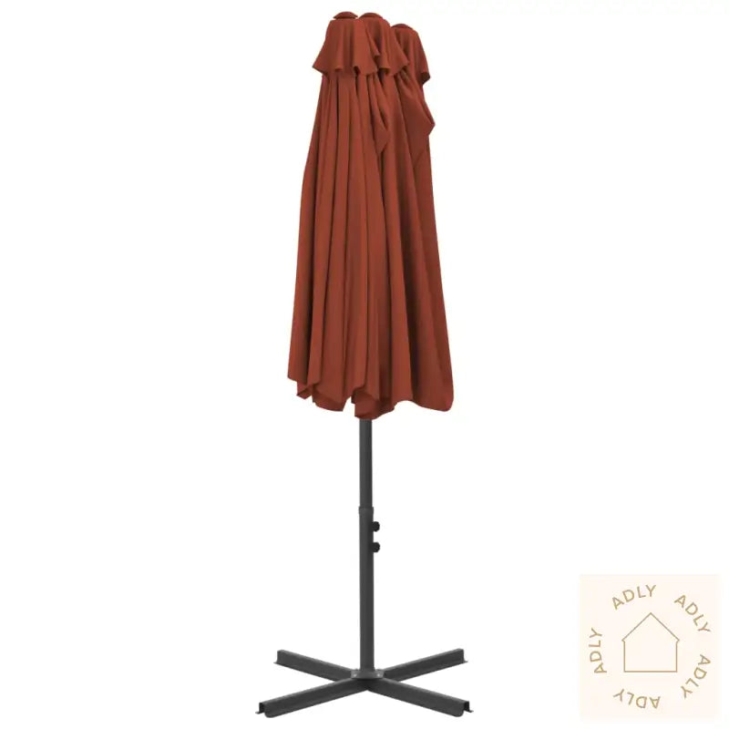 Parasoll Med Aluminiumsstang 460X270 Cm Terrakotta