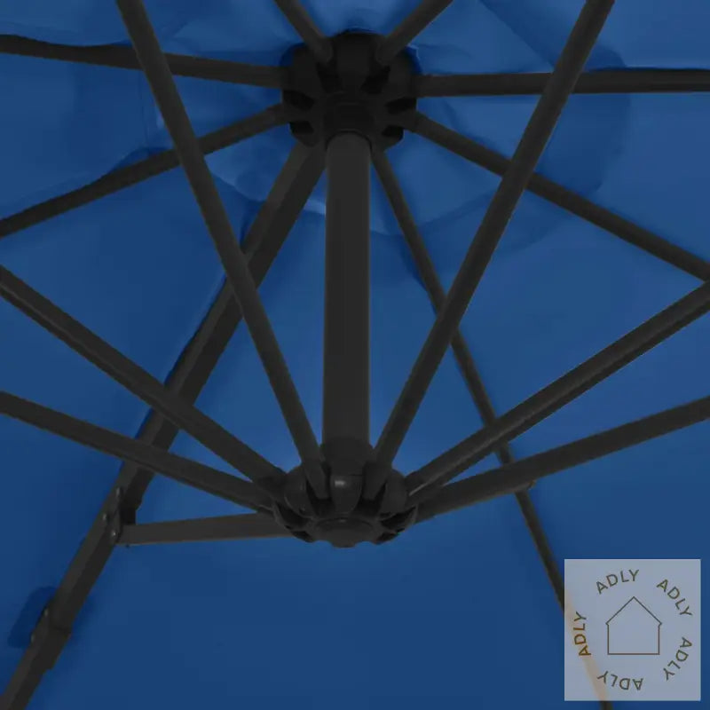 Hengende Hageparasoll Med Stålstang Asurblå 300 Cm