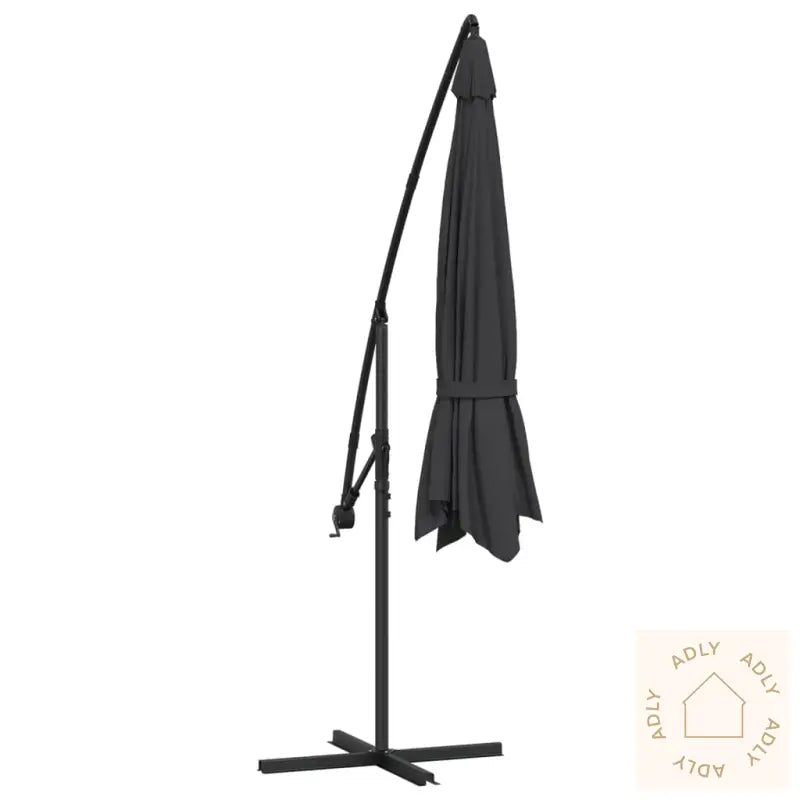 Hengende Hageparasoll Med Aluminiumsstang 350 Cm Svart
