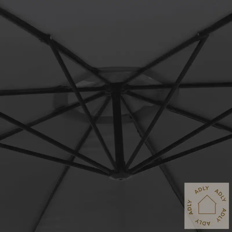 Hengende Hageparasoll Med Aluminiumsstang 350 Cm Svart